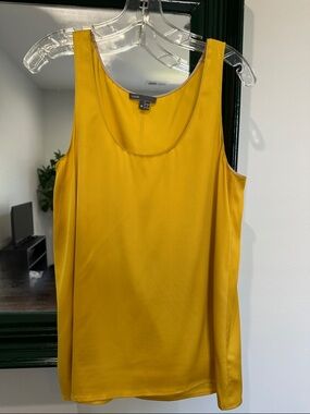 Vince Silk Mustard Scoop Neck Tank Top